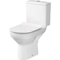 Cersanit City - Toilet-combi met SoftClose-zitting, afvalemmer achter, zijdelingse vulling, CleanOn, wit K35-037