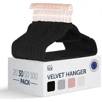 Blumtal - Kledinghangers - Velvet - Fluweel - Rose Gold - Zwart - 30 stuks