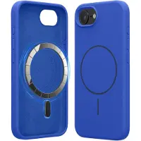 Kwmobile Telefoonhoesje voor Apple iPhone 17e / iPhone 16e - Hoes met siliconen randen en magnetische achterkant compatibel met MagSafe, in Baltisch blauw
