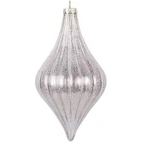 Clayre & Eef Kerstbal Overig Ø 8x15 cm Zilverkleurig Glas Kerstballen