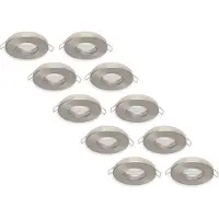 LED line Groenovatie Inbouwspot - MR16 Fitting - Rond - Waterdicht IP44 - Satijn - 10-Pack