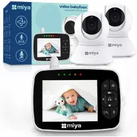 Miya M35 Babyfoon met 2 camera's - Babyfoon met camera - Op afstand bestuurbaar - Video & Audio - Baby monitor
