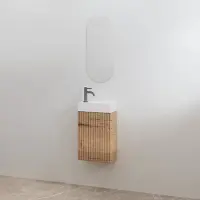 Best design Toiletmeubelset Geribbeld Best-Design Mali Halifax Onderkast + Wit Fontein