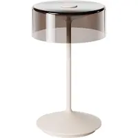 Sigor Numotion LED oplaadbare tafellamp, beige, glas, IP54, dimbaar Numotion,, crème / amber, Woon-/ Eetkamer, Glas, Modern