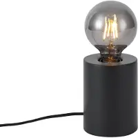QAZQA Moderne tafellamp zwart 13cm - Cylinder