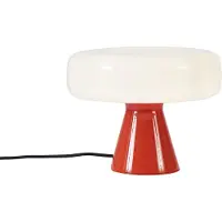 QAZQA Retro tafellamp rood met wit - Knop