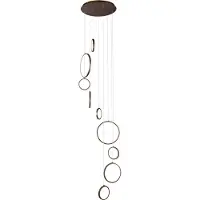 QAZQA Design hanglamp donkerbrons 9-lichts incl. LED 3-staps dimbaar - Vide Anella