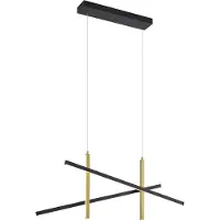 QAZQA Design hanglamp X zwart met goud incl. LED 3-staps dimbaar - Joy