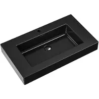 Boss & Wessing Wastafel BWS Ember 1 Kraangat 80x15x46 cm Mat Zwart