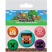Minecraft Faces - Button - 5-pack