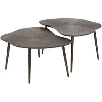 AnLi Style Salontafel set/2 Brown Ray Metal organisch
