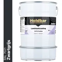 Holdbar Laminaatcoating Zwartgrijs (RAL 7021) 10 Kg - Laminaat Verf - Vloerverf - Alle Kleuren - Krasvast - UV-bestendig - Vergeelt niet - Gemakkelijk Schoonmaken - 2 Componenten