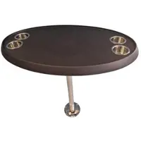 Hollex ovalen zwart Tafelblad 460x760mm met aluminium Tafelpoot Ø40x700mm