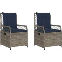 vidaXL Liggende tuinstoelen 2 stuks grijs polyrotan