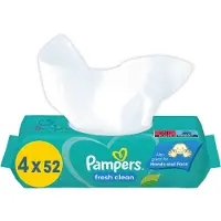Pampers 3x Billendoekjes Fresh Clean Navulpak 4x52=208 Doekjes