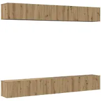 vidaXL Tv-meubelset 6 st Artisan Eiken Bewerkt hout
