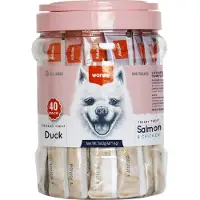 WANPY - likbare hondensnack - Eend + Zalm & Kip - Voordeelpack 40 stuks - Hondensnacks - Creamy Treat
