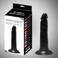 Power Escorts - Rocket John - Realistische Dildo - 7.5 Inch / 19 cm - BR106 - Zwart