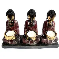 Ancient Wisdom Antieke Boeddha - Drie toegewijden kaarsenhouder