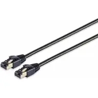 S-Conn Helos Patchkabel F/FTP Cat 8.1 schwarz 0,25m -Twisted Pair, doppelt geschirmt, 4 x 2 x AWG 26