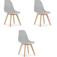 Leobert Stoel - - Kito - Grijs - 46 x 54,5 x 80 cm - Lot van 3