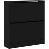 vidaXL Schoenenkast 80 x 21 x 87,5 cm Bewerkt hout Zwart Eiken