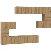 vidaXL Tv-meubelset 8 st Artisan Eiken Bewerkt hout