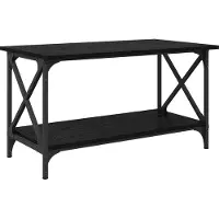 vidaXL Salontafel Zwart eiken 80 x 45 x 45.5 cm Bewerkt hout