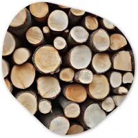 MuchoWow Organische wanddecoratie 60x60 cm - Organisch schilderij Hout - Boomstammen - Textuur - Muurdecoratie woonkamer - Kamer decoratie - Schilderijen - Muurcirkel aesthetic