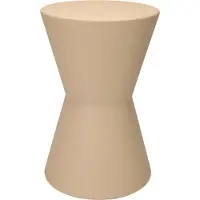 H&S Bijzettafeltje Symetric - beige - D29x H45 cm - Zink - plantenpot verhoger - koffie en lampen tafel