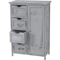 MCW Ladekast -D12, ladekast, shabby-look vintage 82x55x30cm ~ grijs