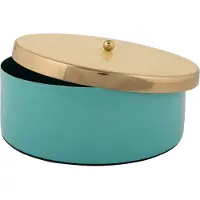 PT Living Opbergbox Double Funky Large Turquoise Blue Soft Yellow