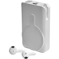 Denver Powerbank met Draadloze Oordopjes - 2-in-1 - 5.000 mAh - Bluetooth Oortjes Draadloos - Geschikt voor o.a. iPhone en Samsung - PWE5001W