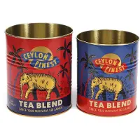Rex London Retro Storage Tins - Bewaarblikken Medium - Ceylon Finest - Rood/Goud