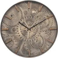 Atmosphera Wandklok / Muur klok Radarlove - Dia 50 cm - kunststof - bruin - keuken/kamer/kantoor