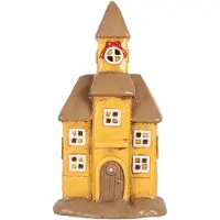 Clayre & Eef Waxinelichthouder Huis 23x17x43 cm Geel Keramiek