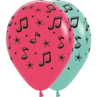 Party-Decoration Partydeco - All over music ballonnen - 30 cm (25 stuks)