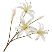 Silk-ka Kunstbloem-Zijde Bloemen Lelie Steel Creme-Geel 80 cm