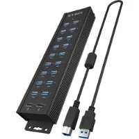 Icy Box USB Hub 61076 USB-hub 20 poorten USB-A USB 3.0 5 GBit/s Zwart