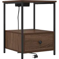vidaXL Nachtkastje Bruin Eiken 42 x 41 x 56 cm Bewerkt hout