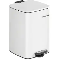 Songmics Keukenprullenbak met pedaal binnenemmer softclose en openhoudfunctie, Wolkenwit / 20 L
