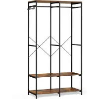 Songmics Open kledingkast met kledingroede en haken, Vintage bruin / 40 x 94,5 x 180 cm