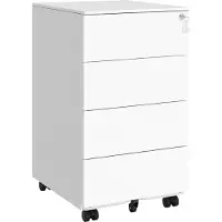 Songmics Mobiele archiefkast met meerdere laden, Wolkenwit / 4 planken (45D x 39B x 69H cm)