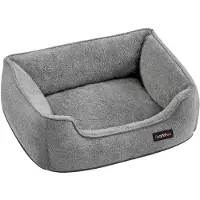 Feandrea Hondenmand met afneembare hoes donkergrijs, Lichtgrijs / L 60 x B 50 x H 21 cm