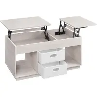 Vasagle Salontafel met opklapbaar blad en verborgen opbergruimte, havermoutbeige