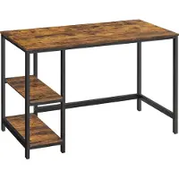 Vasagle Bureautafel met 2 planken, Vintagebruin + zwart
