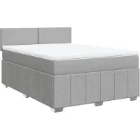 vidaXL Boxspring met matras stof lichtgrijs 140x190 cm