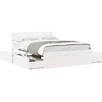 vidaXL Bedframe zonder matras massief grenenhout wit 120x200 cm