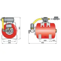 VETUS Pressurized Freshwater System 19l 24v Rood