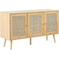 Beliani PEROTE - Sideboard - Lichte houtkleur - Rotan